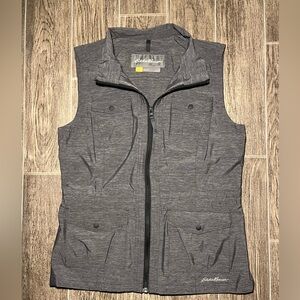 Eddie Bauer Travex Vest Nylon Blend Womens Gray Utility Pockets Outdoor Medium